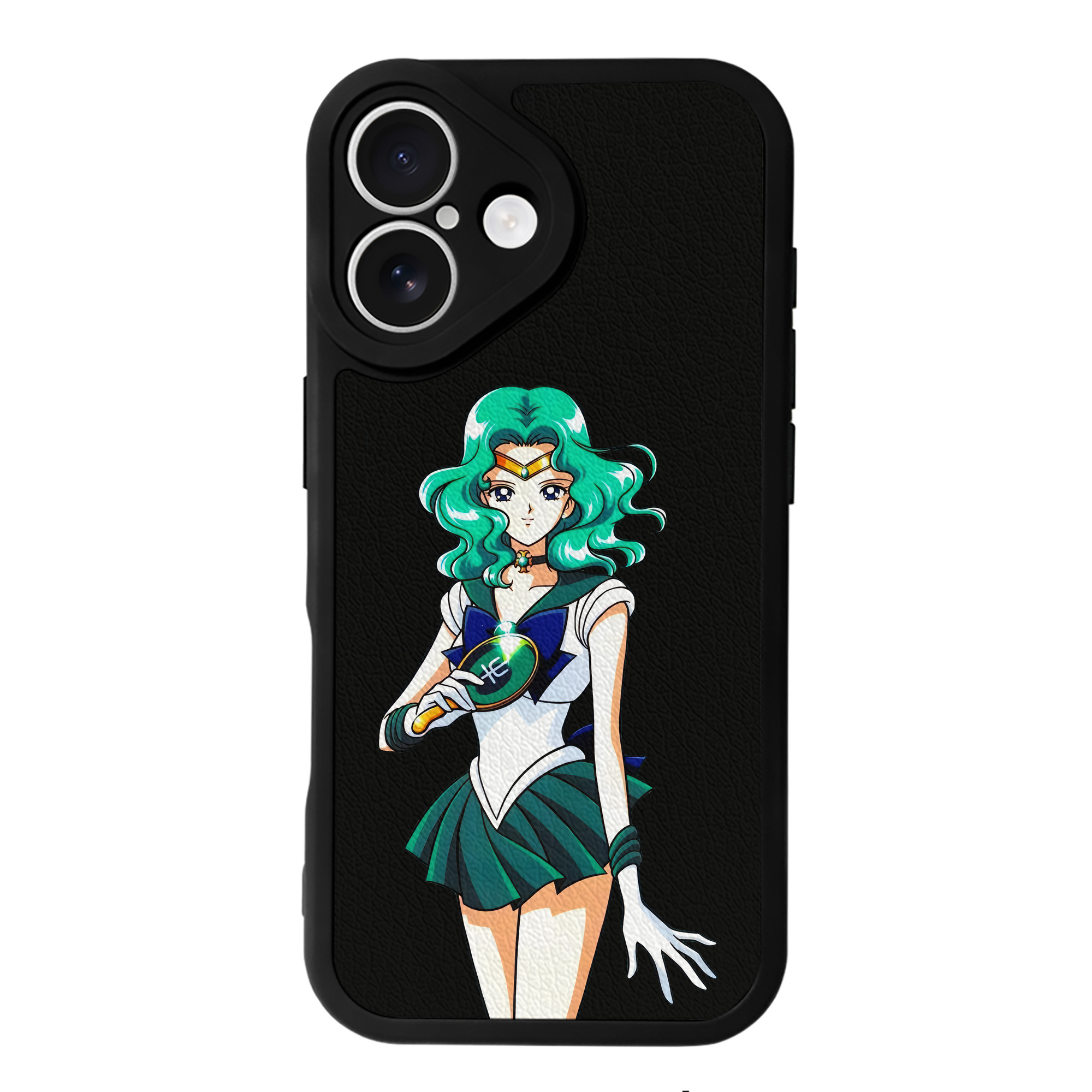 （画像用） 美少女戦士セーラームーン 海王 みちる（かいおう みちる） Sailor Moon Kaiou Michiru 【iPhone 16シリーズ対応】シリコンスマホケース（レザー調） 材質：シリコン